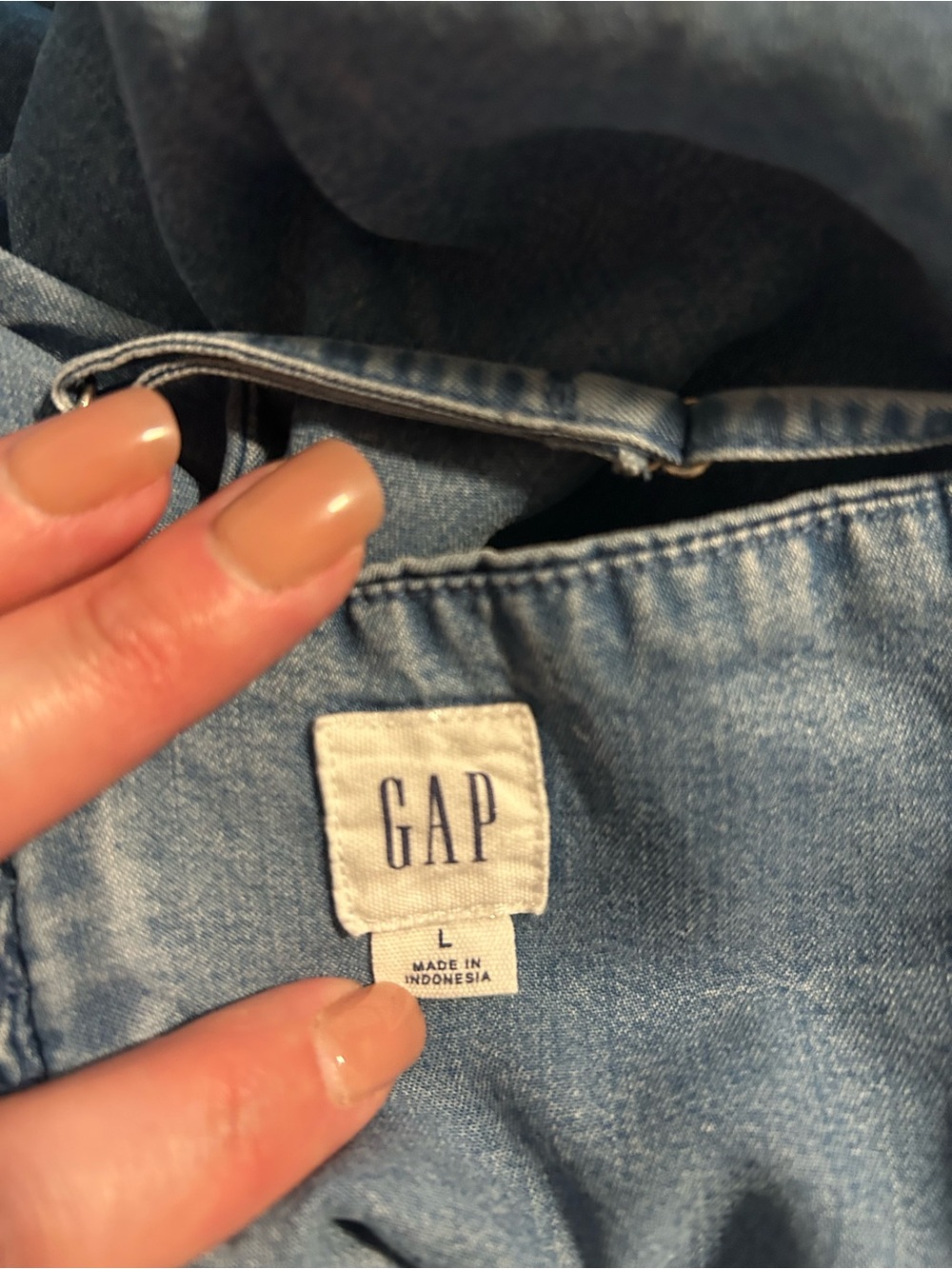 GAP Light Blue Denim A-line Dress - Picture 5 of 5